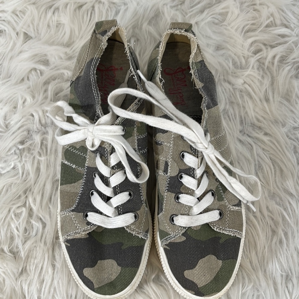 JELLYPOP COMFORT Green Camouflage Newstar Platform Sneaker Size 10 - Picture 4 of 14